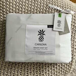 Cariloha White Resort Sheet Set NWT CAL KING